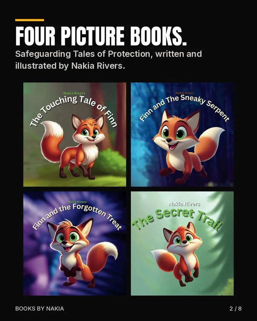 The four S.T.O.P. picture book covers on one slide